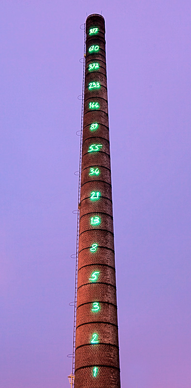 Ruhrgebiet - Route der Industriekultur - Fibonacci-Zahlen - Lichtinstallation