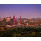 Ruhrgebietsidylle, Autobahnbrücke A42 über den Rhein