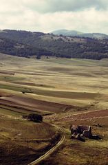 Ruin on a land and fields