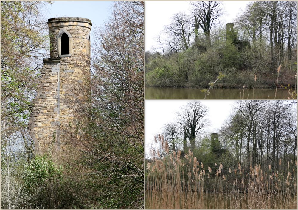 Ruine auf einer Insel im Bagno Park