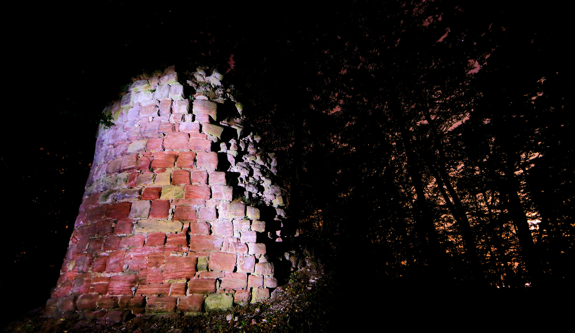 Ruine Greifenstein (Eichsfeld) bei Nacht