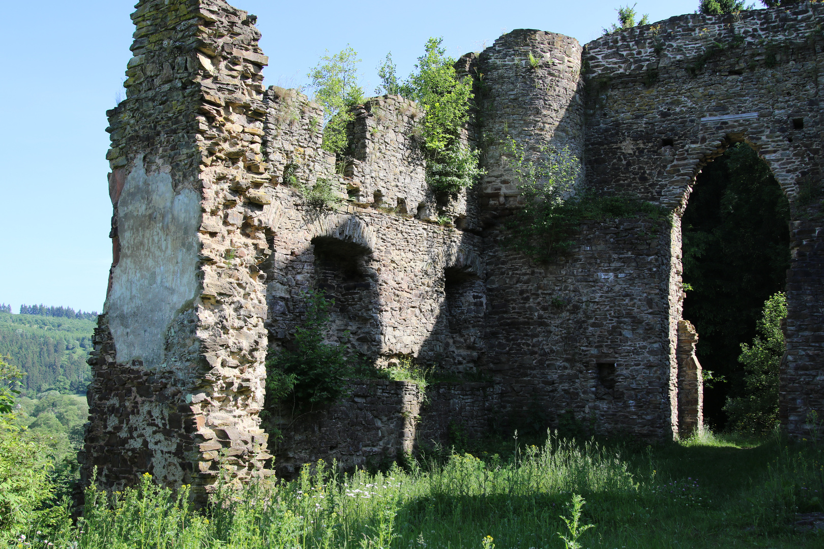 Ruine Neublankenberg in der Eifel -  "Innenansicht" (innen ist da ja eigentlich nichts mehr...)