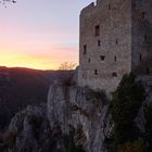 Ruine Reußenstein im Abendrot