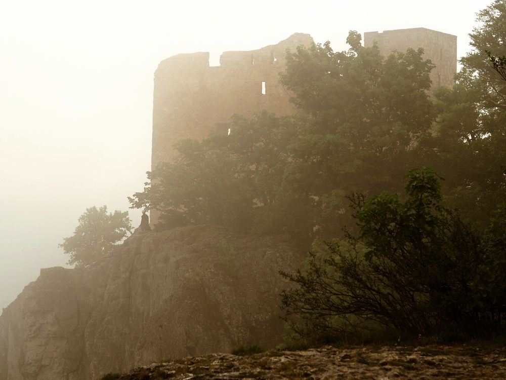 Ruine Reußenstein im Nebel