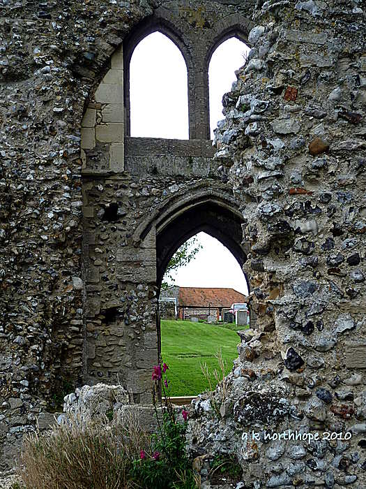 Ruinen - Priory Ruins in Binham/ Norfolk mit Löwenmäulchen