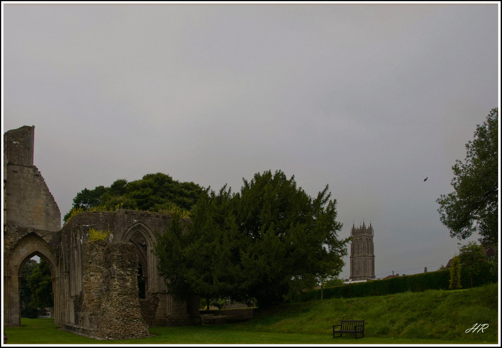 Ruinen von der Abbey von Glastonbury / Südengland