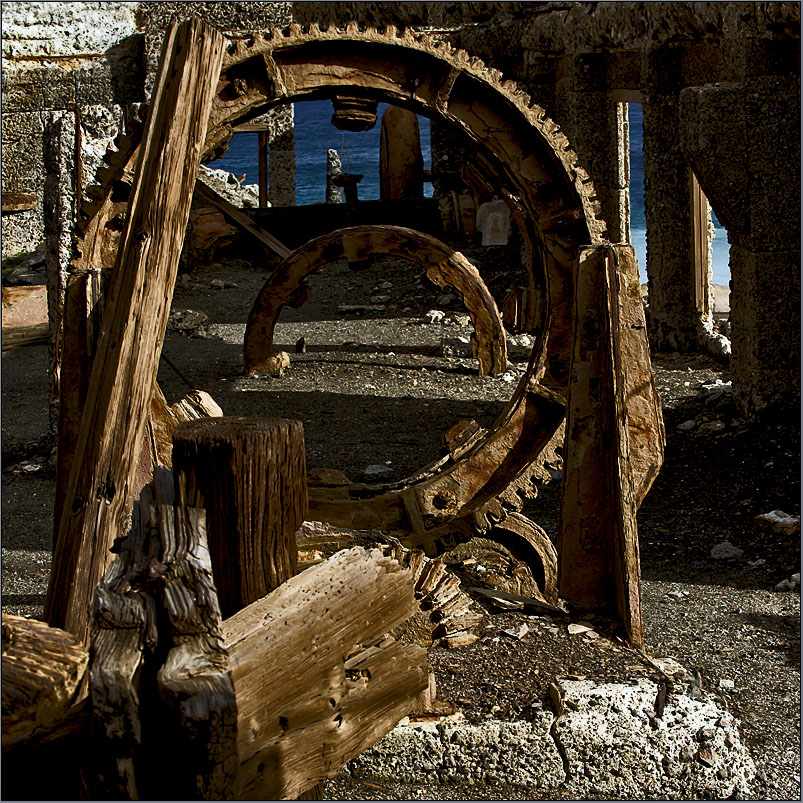 ruins of the  sulphur mining companies factory