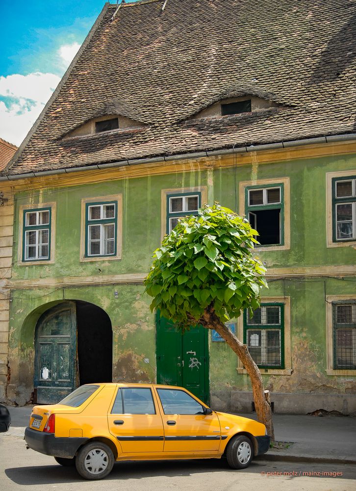 Rumänien - Farbenfrohe Strassenszene unter den aufmerksamen "Augen von Sibiu" | Juni 2006