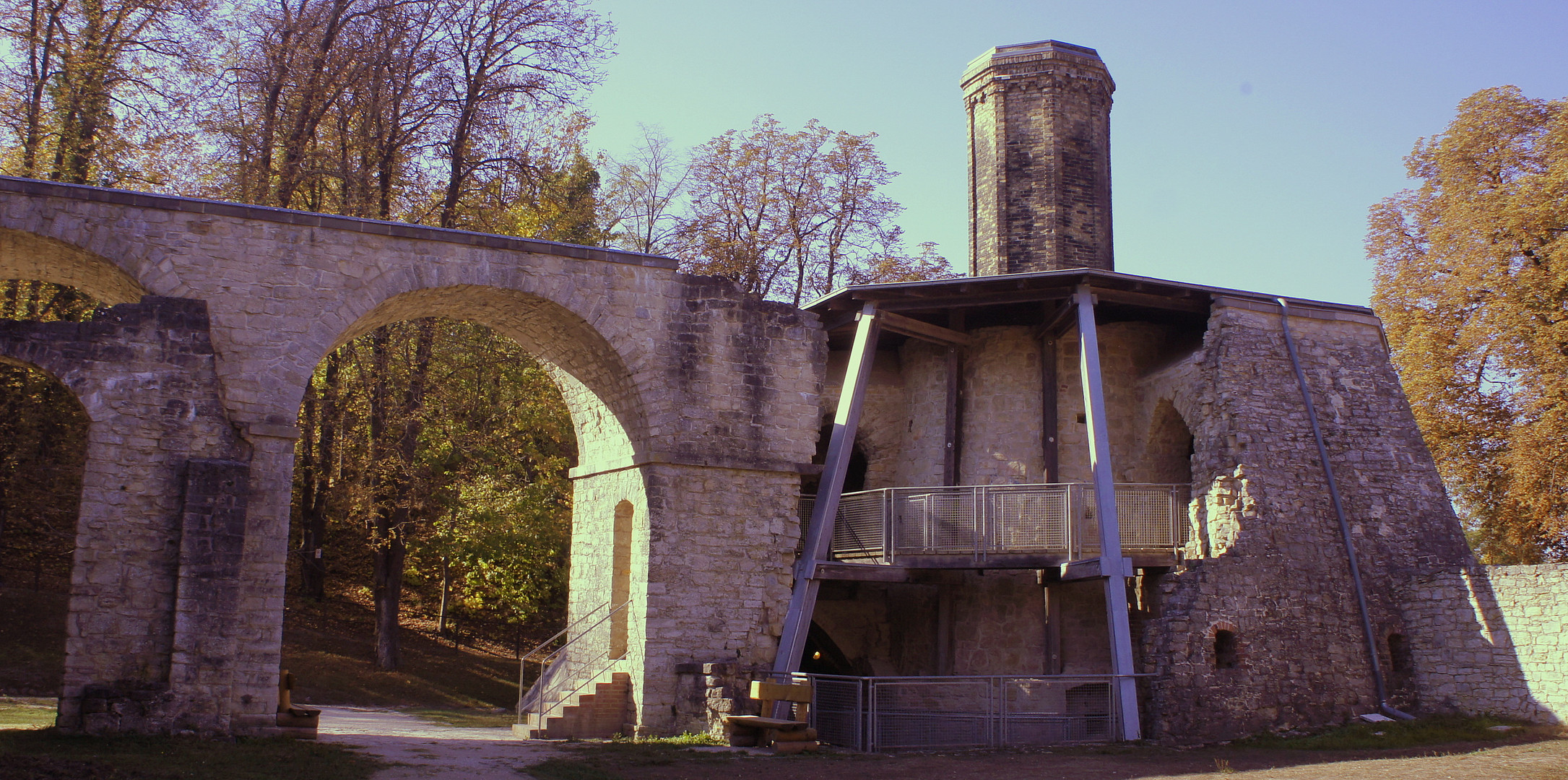 Rumfordofen mit Zirkelbogenbrücke