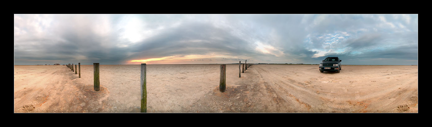 Rundblick am Strand