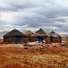 Rundhütten in Lesotho