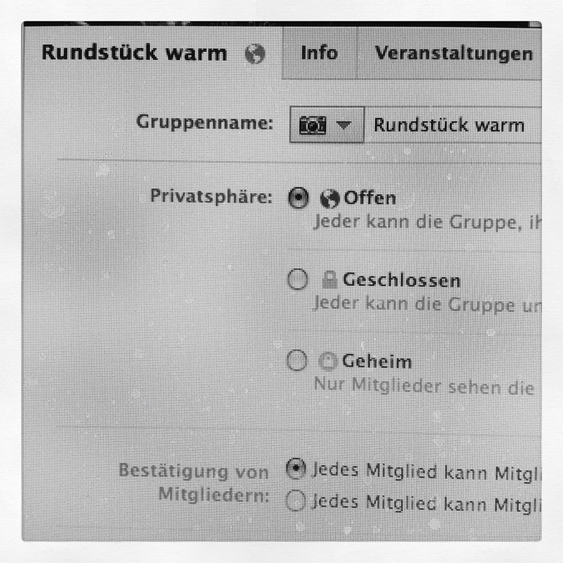 Rundstück warm - die Gruppe