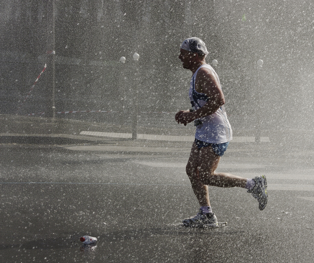 Running in the rain !