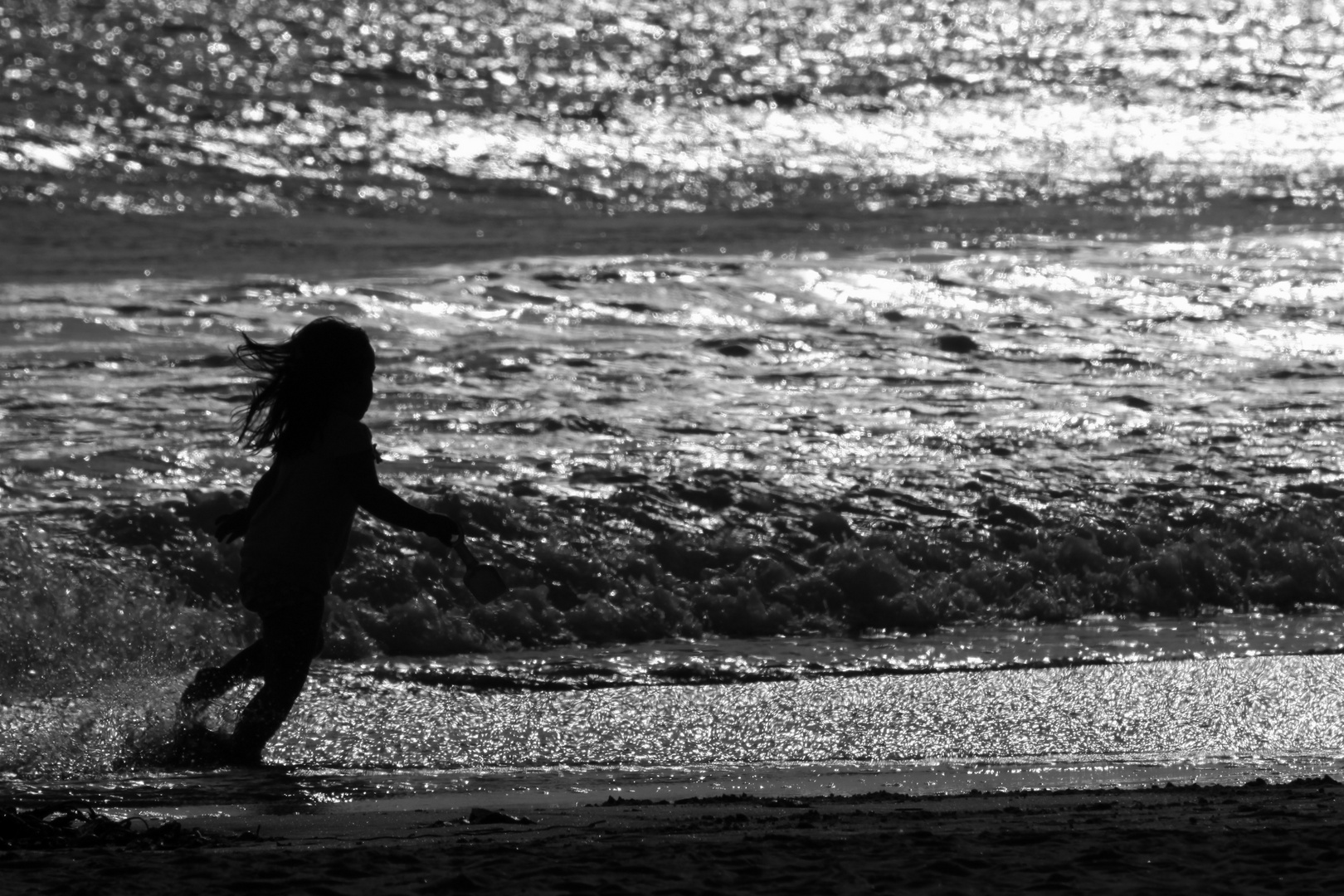 Running on the shore