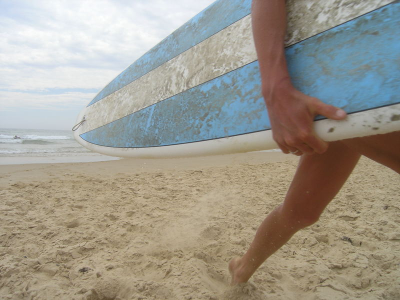 running surfboard