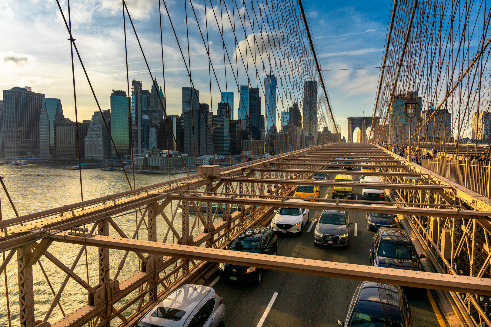 Rush Hour on Brooklyn Bridge