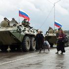 Russian tanks leaving Georgia 2008