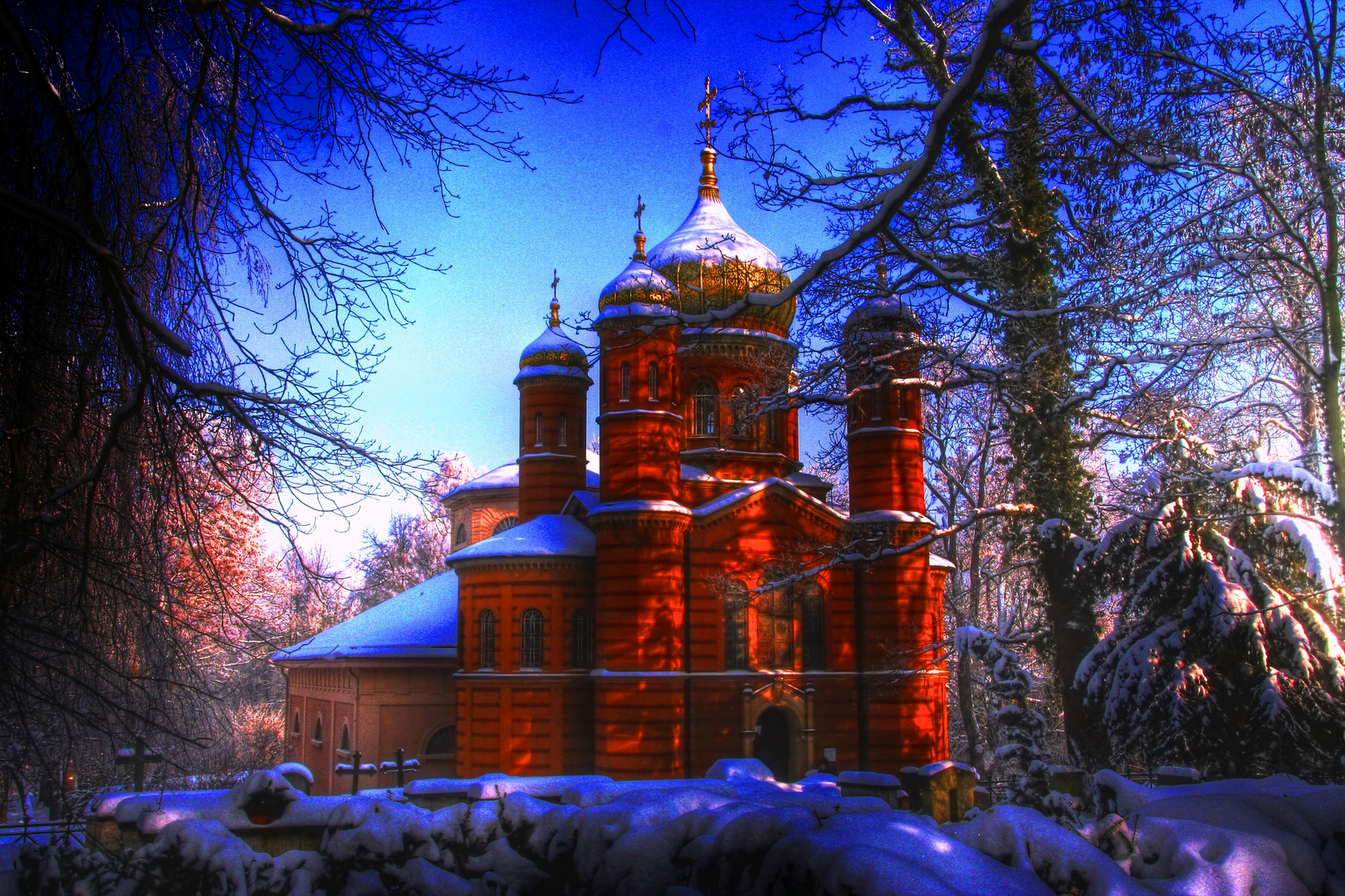 Russisch-Orthodoxe Kirche auf dem historischen Friedhof in Weimar