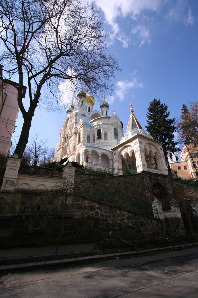 Russisch-Orthodoxe Kirche in Karlsbad (Karlovy Vary) andere Seite