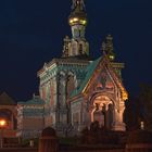Russische Kapelle auf der Mathildenhöhe in Darmstadt bei Nacht
