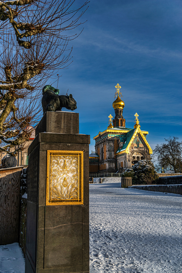 Russische Kapelle im Schnee