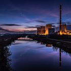 RWE Gerstein Kraftwerk mit den Planeten Jupiter und Venus am Abendhimmel