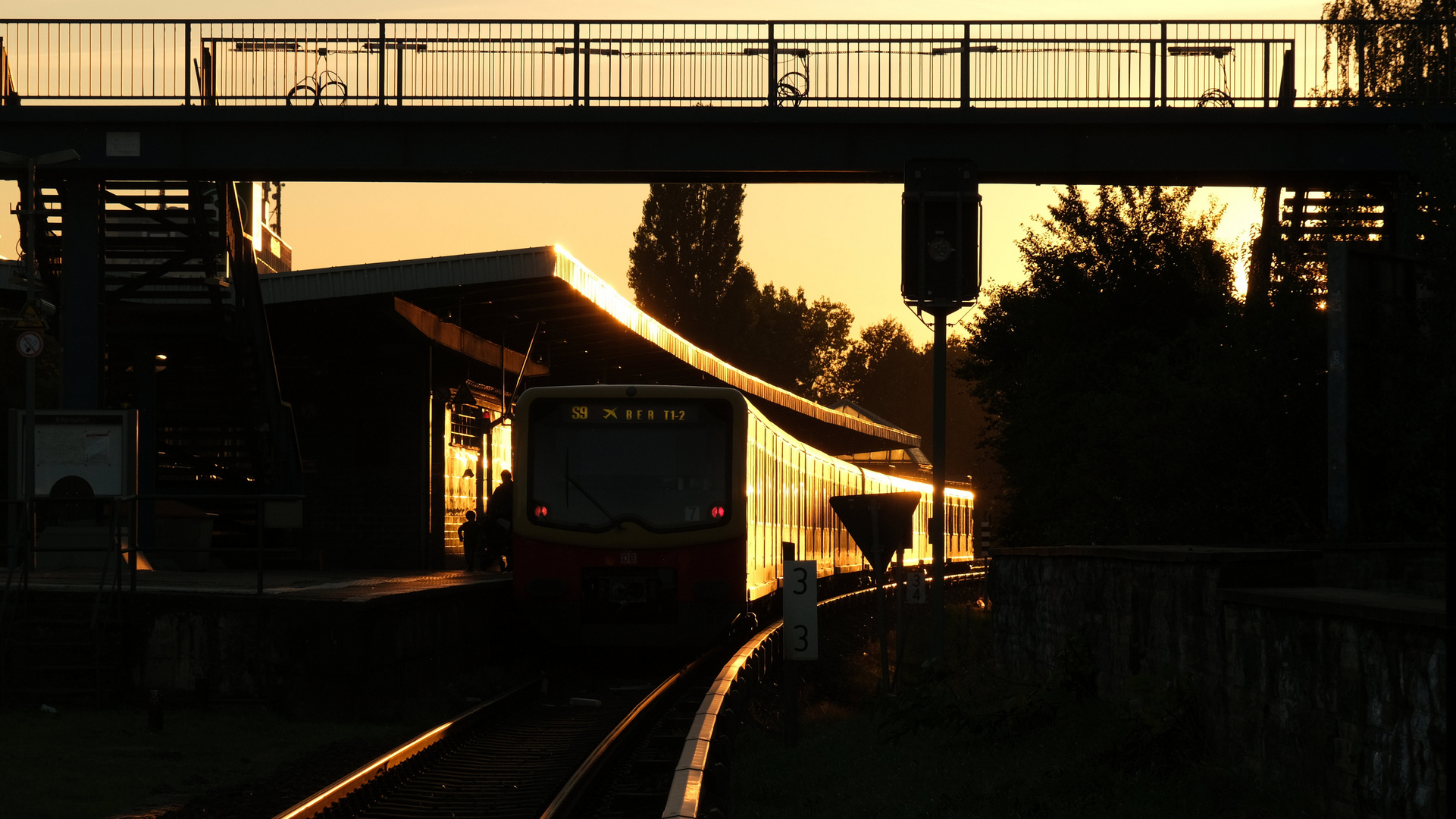 S-Bahn im Abendglint