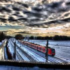 S-Bahn im ersten Schnee HDR