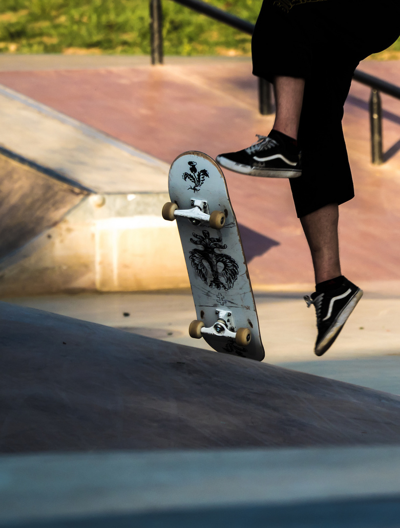 Sa planche à roulettes