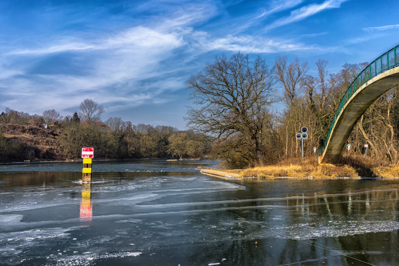 Saale-Forstwerder im Winter