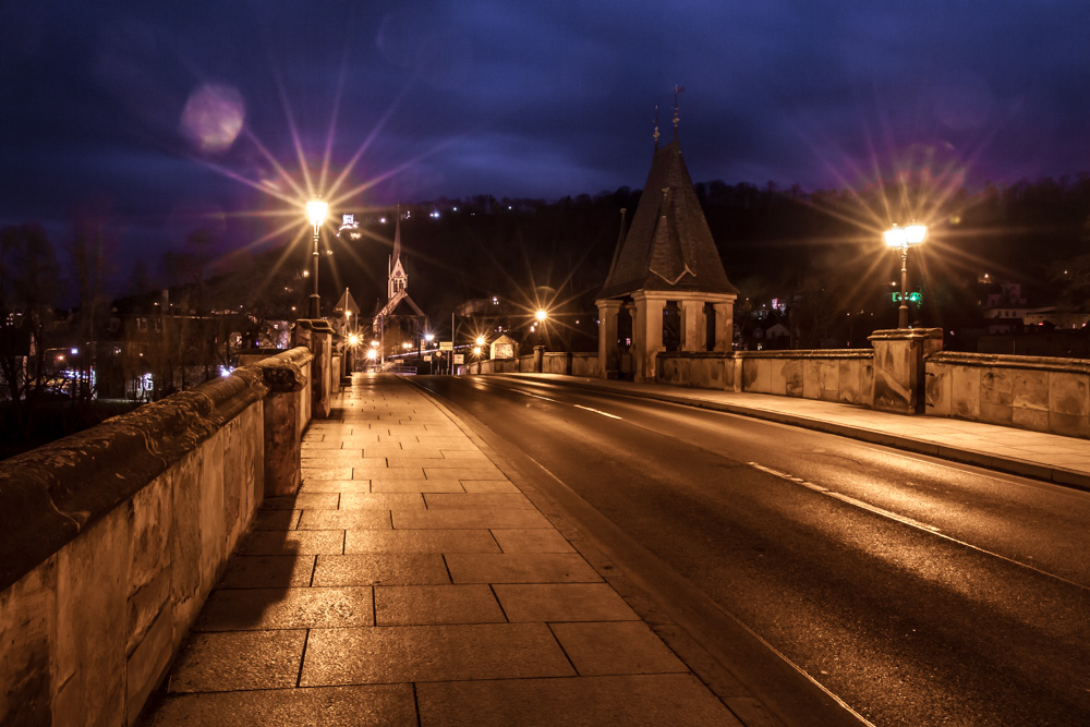 Saalebrücke Bad Kösen bei Nacht