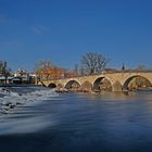 Saalewehr mit historischer Saalebrücke Burgau (Jena)Burgau mit 
