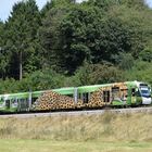 Saarbahn kurz vor der Haltestelle Lebach-Süd