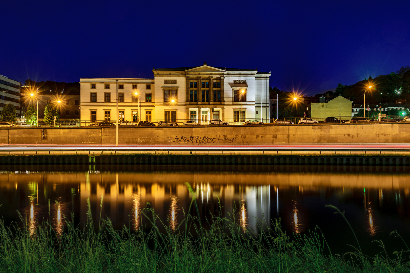 Saarbrücken bei Nacht (Landtag)