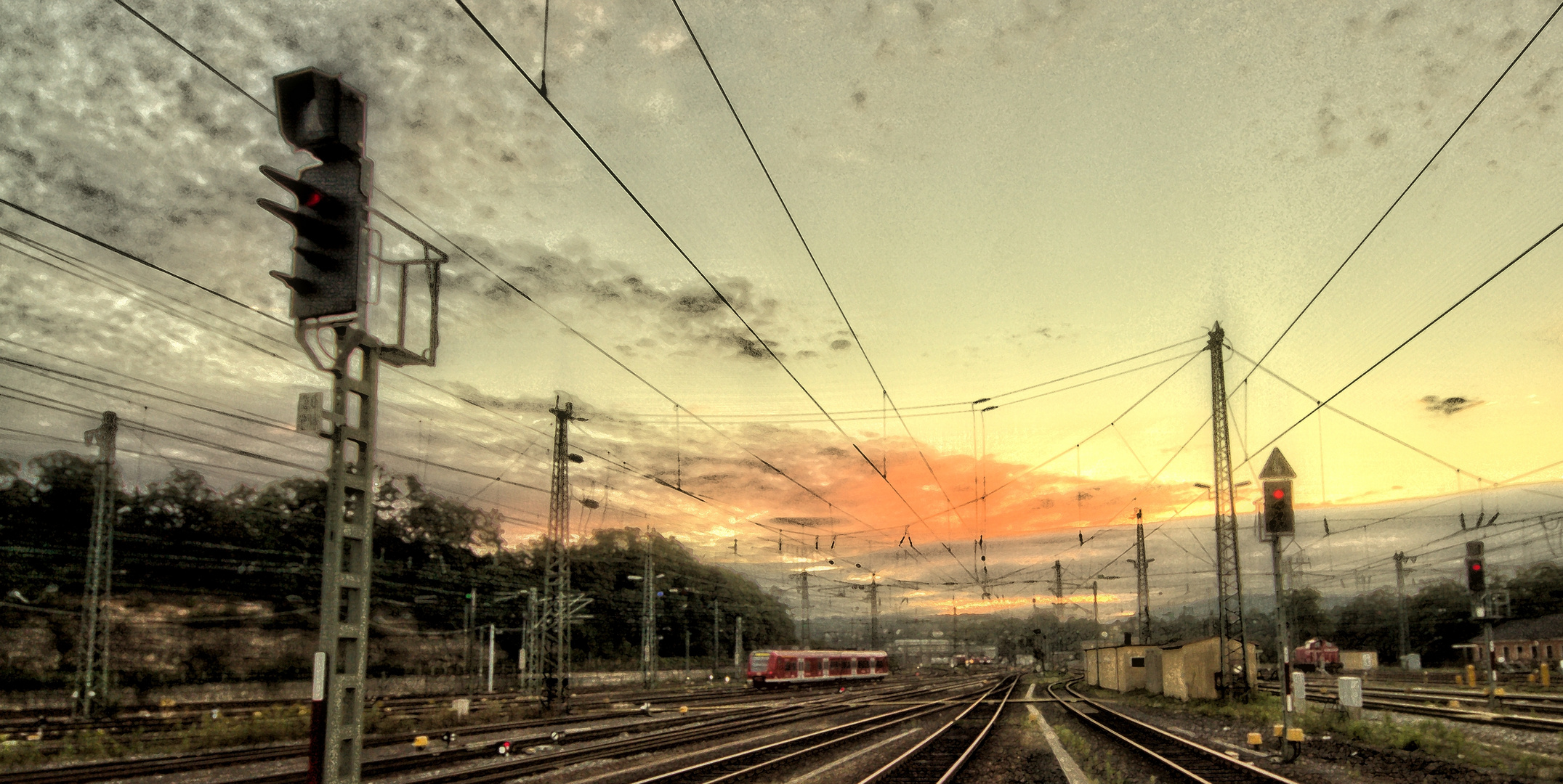 Saarbrücken HBF - ohne HBF, aber mit Sonnenaufgang