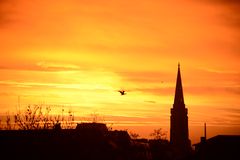 Saarlouis, Blick auf die Kasematten mit Kirchturm