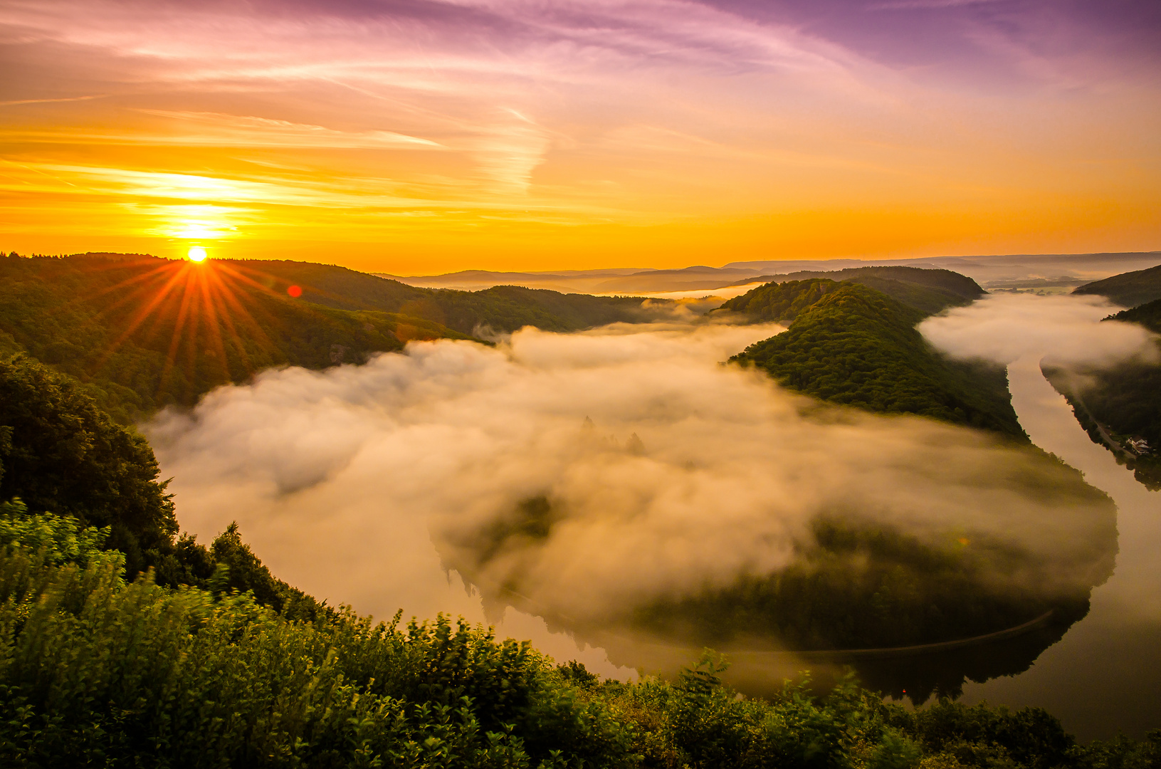 Saarschleife bei Sonnenaufgang