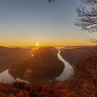 Saarschleife bei Sonnenaufgang im Februar