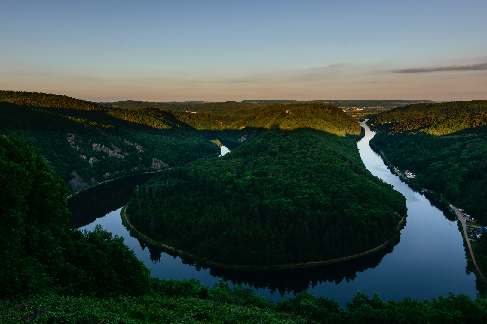 Saarschleife bei Sonnenuntergang 