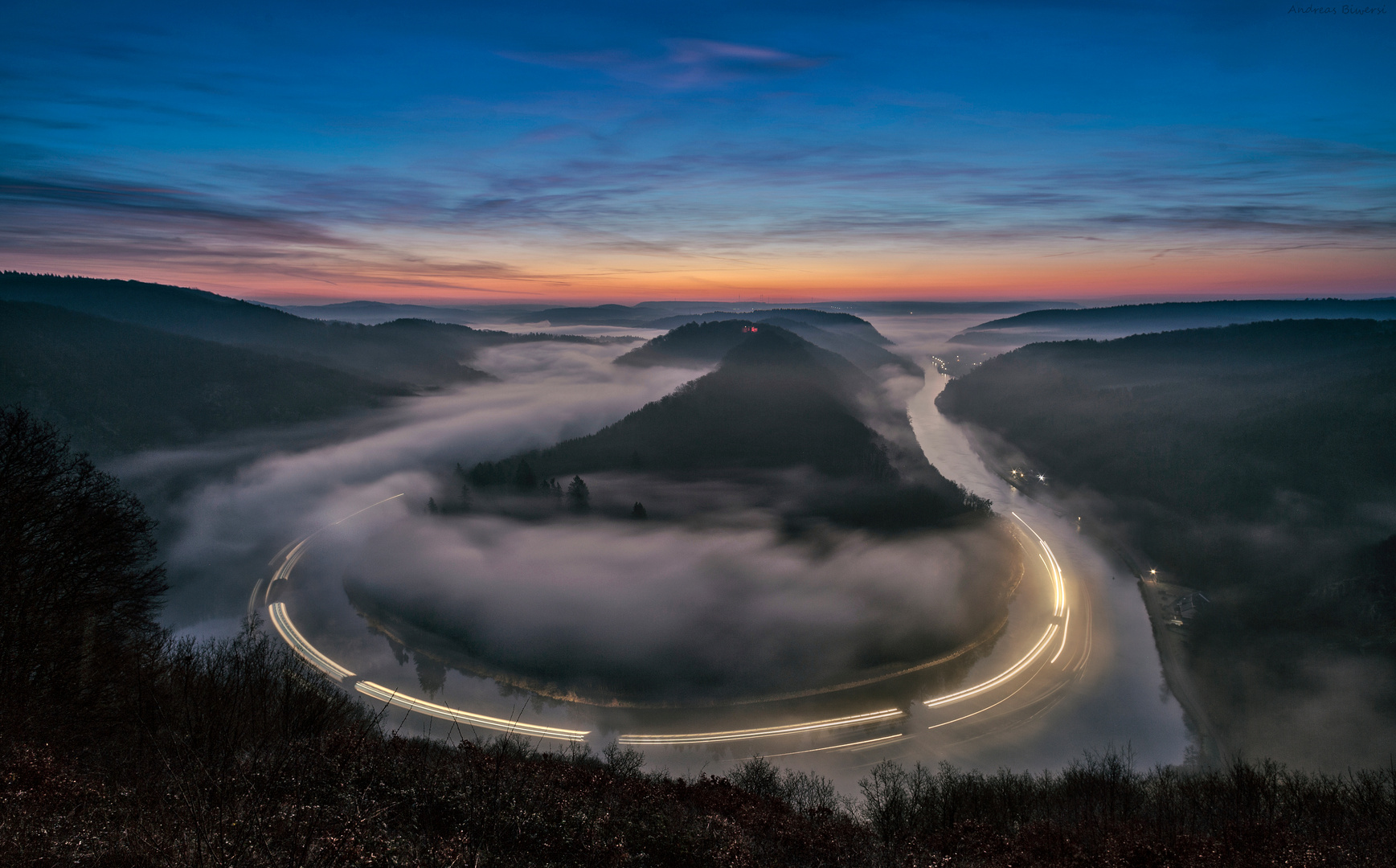 Saarschleife im Morgendunst