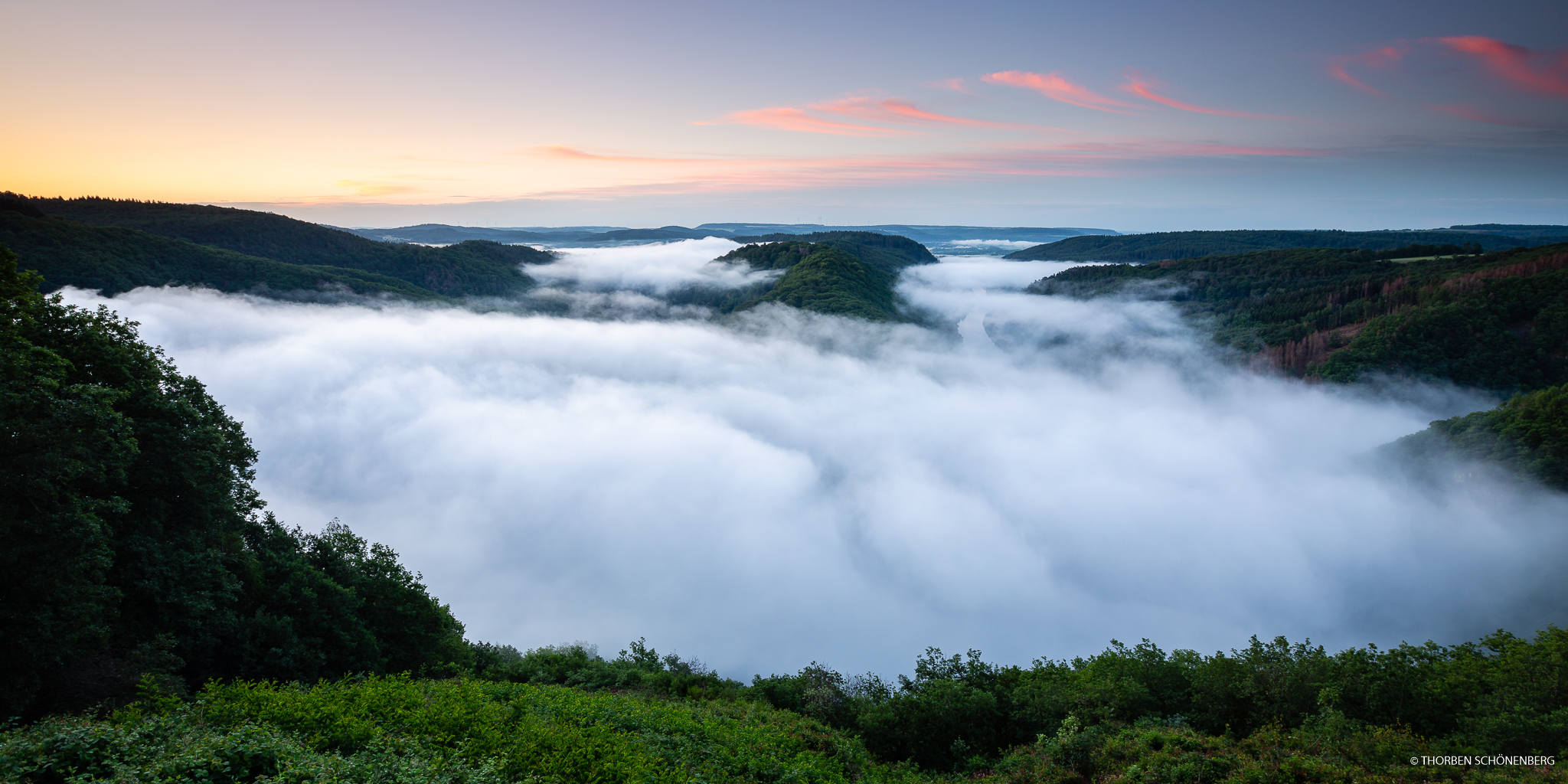 Saarschleife im Nebel