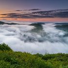 Saarschleife mit Nebel im Mai