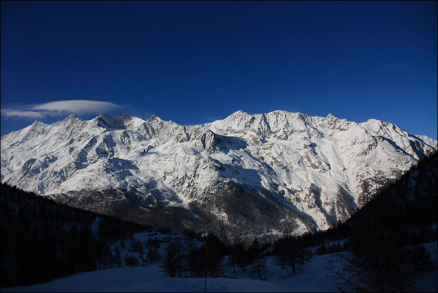 Saas Fee vom Kreuzboden bei Saas Grund Kanton Vallis