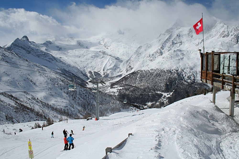 Saas Grund vom Kreuzboden die 4000er im Blick