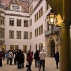 Sachsen - Dresden Residenzschloß; Innenhof mit neuer Überdachung 2