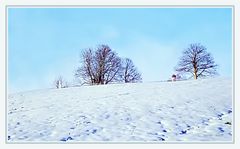 Sachsenrieder Kirchenturm und Schnee 