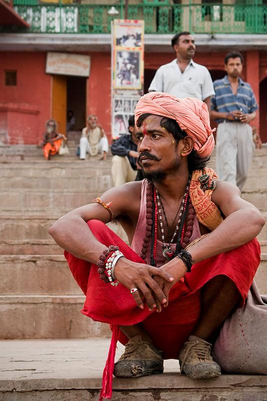 Sadhu am Desaswamedh Ghat in Varanasi