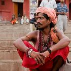 Sadhu am Desaswamedh Ghat in Varanasi