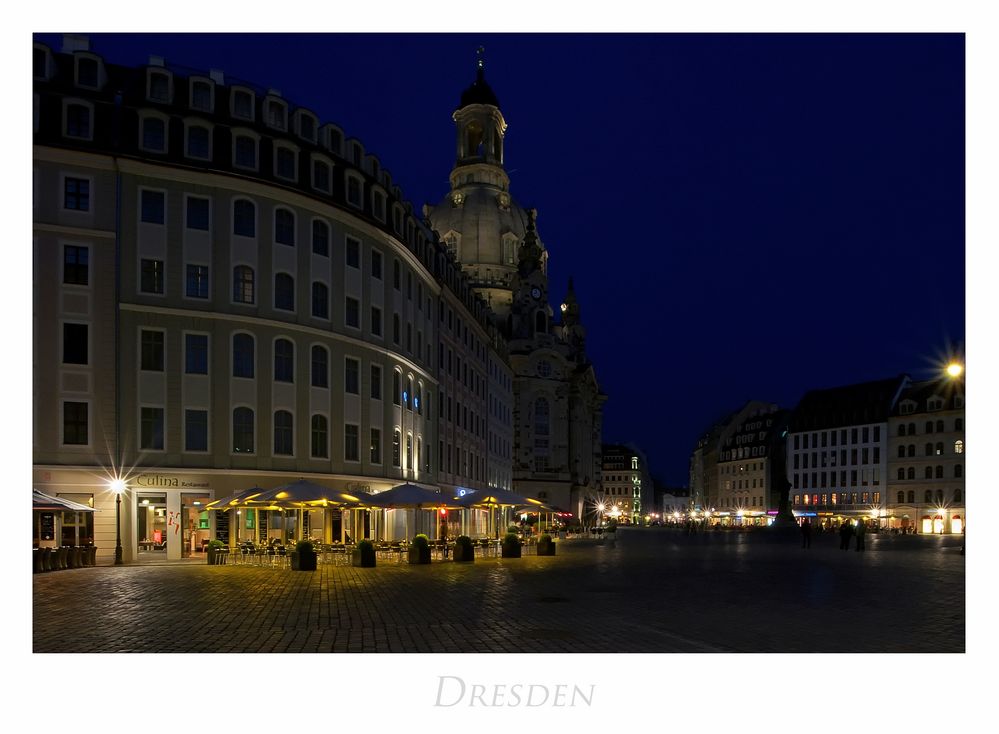 Sächsische Impressionen " Dresden - Blick vom Neumarkt, beim Nacht.. "