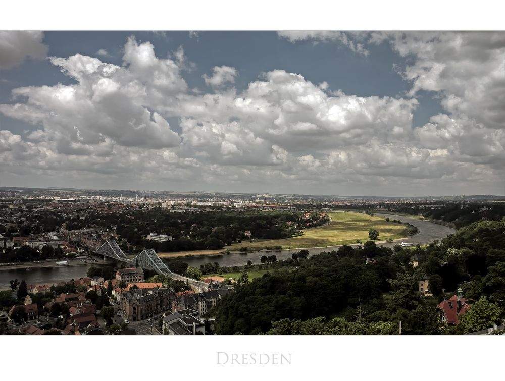 Sächsische Impressionen "Dresden - Blick zum Blauen Wunder "